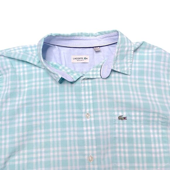 LACOSTE Long Sleeve Button Down Plaid Shirt Size XL - Picture 3 of 8